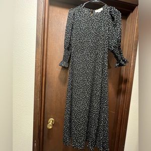 Black floral prairie dress